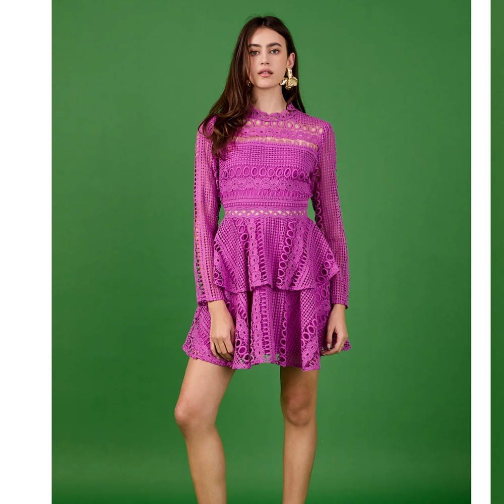 Endless Rose Orchid crochet mini dress size small